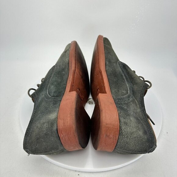 John Varvatos Men Size 7.5 Grey Suede Plain Toe Comfort Derby Dress Shoes - Picture 8 of 15